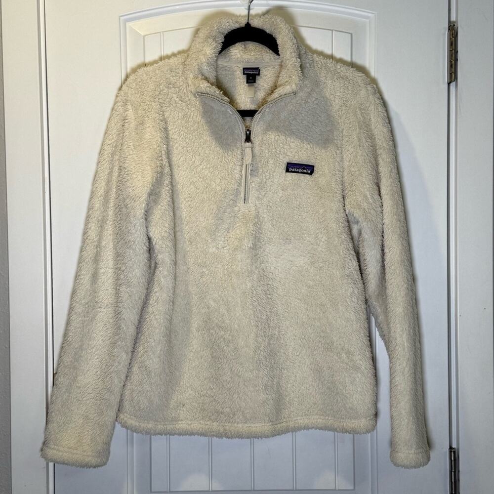 Patagonia Cream Teddy Jacket Plush 3/4 Zip Fleece Size M